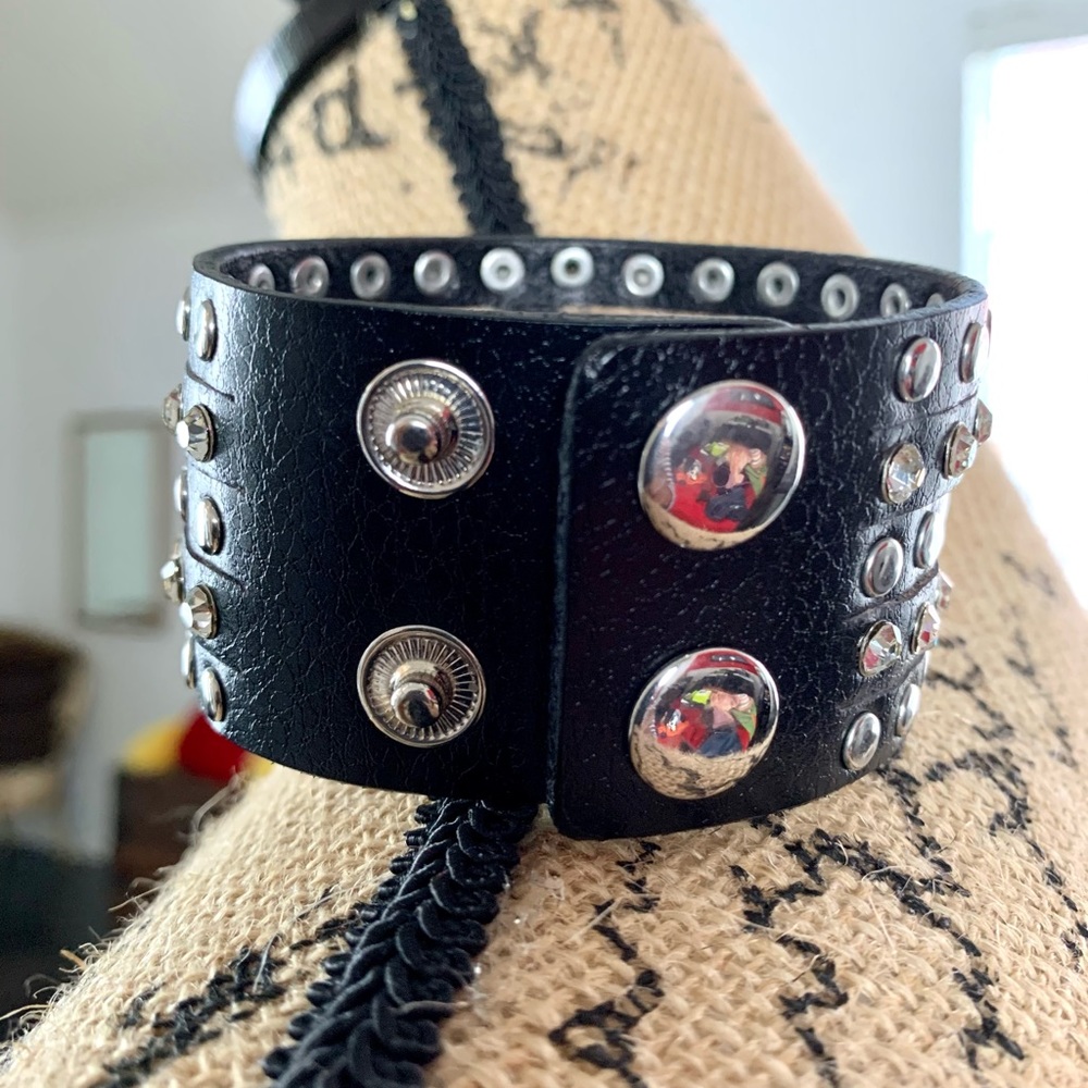 Black and Silver Studded Bracelet